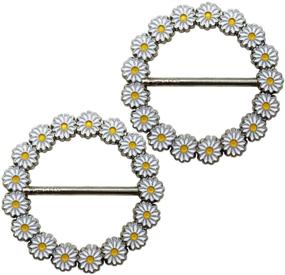 img 4 attached to 🌼 ABOOFAN 2pcs T Shirt Clips: Stylish Daisy Flower Silk Clasp for Neckerchief & T-Shirt Wrapping