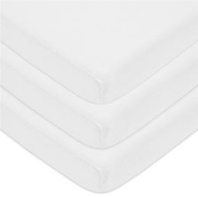 img 4 attached to 👶 American Baby Company 3 Pack Natural Cotton Jersey Knit Fitted Pack N Play Playard Sheets - Soft & Breathable, White (27x39) - Boys & Girls - Pack of 3