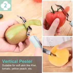 img 1 attached to Swivel Fruit Vegetable Peelers Set