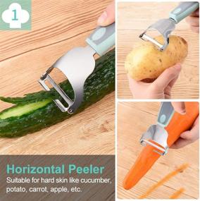 img 2 attached to Swivel Fruit Vegetable Peelers Set