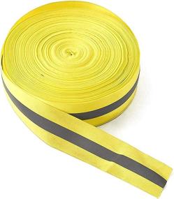 img 1 attached to 🔅 Florescent Yellow Sew-on Reflective Safety Trim Tape Strip - High Visibility, Reflective Fabric - 0.98in x 0.39in