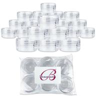 beauticom 15g/15ml (0.5oz) round clear jars with screw cap lid - set of 24 for lotion, creams, toners, lip balms, makeup samples logo
