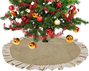 img 4 attached to Рождественские украшения из мешковины с оборками на кайме