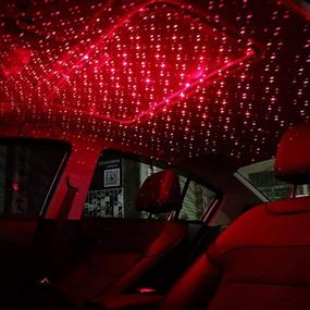 img 2 attached to JWJAN USB Star Night Light: Portable, Adjustable & Romantic Car Interior Lights for Room Decor, Camping, and Party (Red)