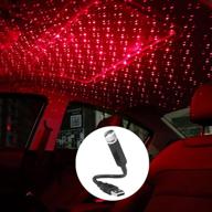 jwjan usb star night light: portable, adjustable & romantic car interior lights for room decor, camping, and party (red) logo