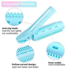 img 2 attached to 💇 6pcs Volumizing Hair Root Clips - Magicalmai Instant Hair Volume Clip Upgrade for Natural Fluffy Hair - Volumizer Clips for Women Girls with Thin Curly Hair Styling - Root Lift with 2pcs Roller Tools - Pink & Blue