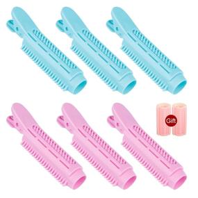 img 4 attached to 💇 6pcs Volumizing Hair Root Clips - Magicalmai Instant Hair Volume Clip Upgrade for Natural Fluffy Hair - Volumizer Clips for Women Girls with Thin Curly Hair Styling - Root Lift with 2pcs Roller Tools - Pink & Blue