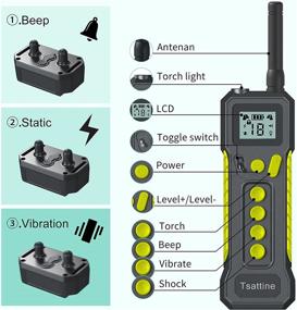 img 3 attached to 🐶 MMT10 Dog Training Shock Collar with Remote - AZMXDVP Rechargeable Shock Collar | 4 Modes: Beep, Vibration, Shock, and Flashlight | Adjustable Shock Levels | IP68 Waterproof | 1600 FT Remote Range