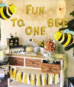 img 1 attached to 🐝 Set of 3 Fun to Bee One Balloons, Fun to Bee One Banner, Happy Bee Day Decoration, Bumble Bee First Birthday Decor, Bumble Bee Party Decoration - JeVenis