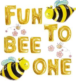 img 4 attached to 🐝 Set of 3 Fun to Bee One Balloons, Fun to Bee One Banner, Happy Bee Day Decoration, Bumble Bee First Birthday Decor, Bumble Bee Party Decoration - JeVenis