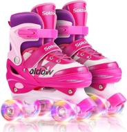 soldow adjustable rollerskates flashing illuminating logo