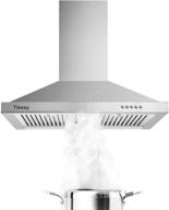 🔥 stainless steel 30-inch range hood with led light, 450 cfm kitchen hood including baffle filters, 3-speed exhaust fan - tieasy logo