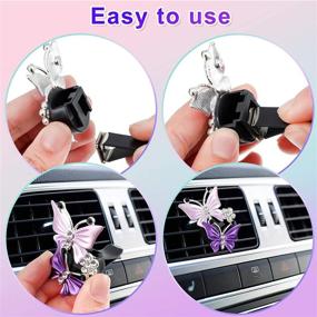 img 2 attached to 🦋 Enhance Your Driving Experience with 4-Piece Car Aromatherapy Vent Clips - Dual Butterfly Air Freshener Perfume Clips in Pink and Purple