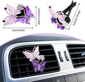 img 3 attached to 🦋 Enhance Your Driving Experience with 4-Piece Car Aromatherapy Vent Clips - Dual Butterfly Air Freshener Perfume Clips in Pink and Purple