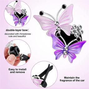 img 1 attached to 🦋 Enhance Your Driving Experience with 4-Piece Car Aromatherapy Vent Clips - Dual Butterfly Air Freshener Perfume Clips in Pink and Purple