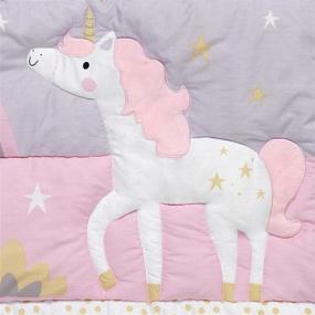 img 2 attached to 🌈 SEO-Optimized: Purple 3-Piece Bedtime Originals Rainbow Unicorn Crib Bedding Set