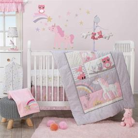 img 4 attached to 🌈 SEO-Optimized: Purple 3-Piece Bedtime Originals Rainbow Unicorn Crib Bedding Set