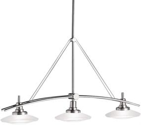 img 3 attached to 💡 Kichler Structures 37" 3 Light Halogen Linear Chandelier - Stylish Brushed Nickel with Satin Etched Glass