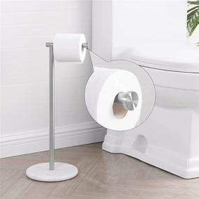 img 1 attached to KES Natural Marble Toilet Paper Holder Stand with Modern Marble Base, SUS304 Stainless Steel Brushed Finish – BPH284S1-2