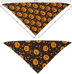 img 1 attached to Halloween Bandanas Reversible Pumpkin Triangle