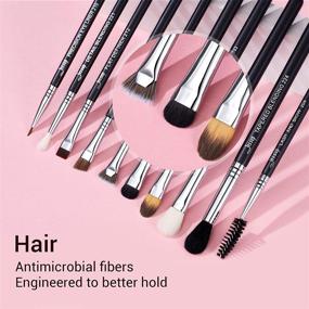 img 2 attached to 🖌️ Jessup Makeup Brushes: 10-Piece Set + Cosmetic Bag - Premium Synthetic Brushes for Eyeshadow, Concealer, Eyebrow, Eyeliner - T315