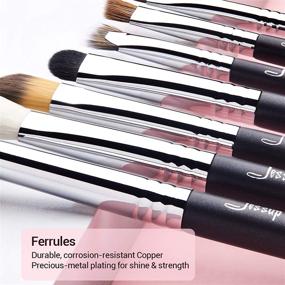 img 1 attached to 🖌️ Jessup Makeup Brushes: 10-Piece Set + Cosmetic Bag - Premium Synthetic Brushes for Eyeshadow, Concealer, Eyebrow, Eyeliner - T315