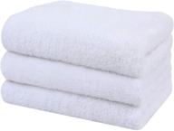 🛀 sinland super soft microfiber hand towel set for bathroom, home spa, sports, and face cleansing - white, 16inch x 30inch, pack of 3 logo