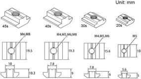 img 3 attached to Boeray 50pcs M5 Slide-in Tee Sliding Nut for 2020 Series Aluminum Extrusion Profile with 6mm Slot