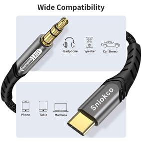 img 1 attached to 🎧 3.3ft USB C Audio Aux Jack Cable - Sniokco Type C to 3.5mm Headphone Stereo Cord for Google Pixel 2 3 4XL, iPad Pro 2018, Galaxy S20, Note 20, Huawei P30 P20 Pro & More