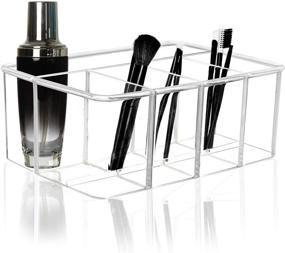 img 4 attached to 💄 Youngever Large Clear Plastic Organizer: Convenient 5-Compartment Makeup Storage Solution