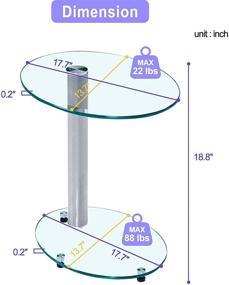 img 1 attached to Versatile Meihua Glass End Table: Space-Saving Solution with Round Accent Design for Bedroom, Living Room, and Small Spaces