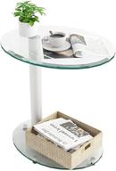 versatile meihua glass end table: space-saving solution with round accent design for bedroom, living room, and small spaces logo