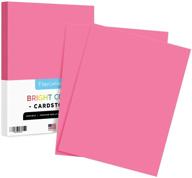 📚 premium hot pink card stock paper, 50 sheets pack - superior thick 65lb cardstock for school & crafts logo