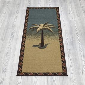 img 3 attached to 🌴 Ottomanson Multi-Colored Tropical Palm Sara's Kitchen Runner Rug, 20"X59