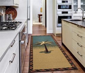 img 4 attached to 🌴 Ottomanson Multi-Colored Tropical Palm Sara's Kitchen Runner Rug, 20"X59