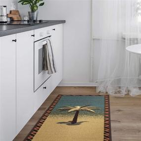 img 1 attached to 🌴 Ottomanson Multi-Colored Tropical Palm Sara's Kitchen Runner Rug, 20"X59