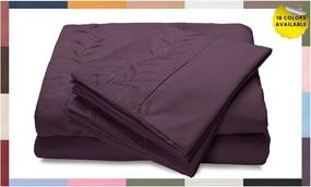 img 2 attached to Reversifi Embroidered Bed Sheet Set: Hypoallergenic Queen Size Bedding 🛏️ - Soft Brushed Microfiber, Wrinkle Fade Resistant, 4 Piece Set in Hortensia/Purple