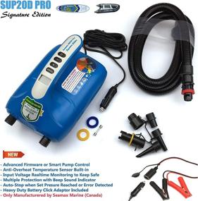 img 3 attached to 🔌 Seamax SUP20D 20PSI Electric Air Pump for Inflatable SUP and Boat - Upgraded Version with Intelligent Firmware, Built-in Temperature Sensor, and Voltage Protection