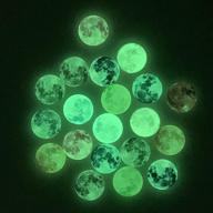 🌙 set of 20pcs 25mm round glass cabochons with glow in the dark moon design - perfect for diy craft necklace, bracelet, and pendant making logo