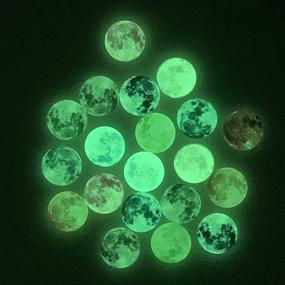 img 4 attached to 🌙 Set of 20pcs 25mm Round Glass Cabochons with Glow in The Dark Moon Design - Perfect for DIY Craft Necklace, Bracelet, and Pendant Making