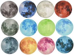 img 1 attached to 🌙 Set of 20pcs 25mm Round Glass Cabochons with Glow in The Dark Moon Design - Perfect for DIY Craft Necklace, Bracelet, and Pendant Making
