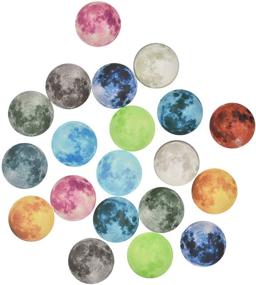 img 3 attached to 🌙 Set of 20pcs 25mm Round Glass Cabochons with Glow in The Dark Moon Design - Perfect for DIY Craft Necklace, Bracelet, and Pendant Making