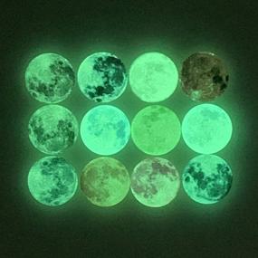 img 2 attached to 🌙 Set of 20pcs 25mm Round Glass Cabochons with Glow in The Dark Moon Design - Perfect for DIY Craft Necklace, Bracelet, and Pendant Making
