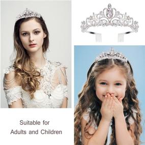 img 2 attached to Tiara with AB Rhinestones - Happy Birthday Queen Crown for Women, Girls' Birthday Tiara with Birthday Girl Sash - Silver Queen Crowns for Birthdays" - Тиара с AB стразами для дня рождения женщин, корона королевы для счастливого дня рождения, тиара для дня рождения девочки с повязкой "День рождения девочки" - серебряные короны для дней рождений.