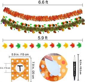 img 3 attached to Роскошный набор декора для осенней вечеринки: 45 шт. подвесных фольгированных завитков, струны шаров с листьями осени, гирлянда и многое другое!