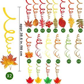 img 2 attached to Роскошный набор декора для осенней вечеринки: 45 шт. подвесных фольгированных завитков, струны шаров с листьями осени, гирлянда и многое другое!