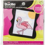 🦩 bucilla flamingo mini kit: beginner-friendly with 3-inch plastic frame logo