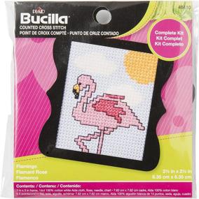 img 1 attached to 🦩 Bucilla Flamingo Mini Kit: Beginner-friendly with 3-Inch Plastic Frame