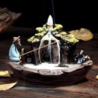 🏞️ create serene ambiance with handmade & beautiful &#34;guilin landscape&#34; backflow incense burner - includes 10 free incense cones! логотип