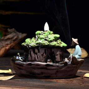 img 1 attached to 🏞️ Create Serene Ambiance with Handmade & Beautiful &#34;Guilin Landscape&#34; Backflow Incense Burner - Includes 10 Free Incense Cones!